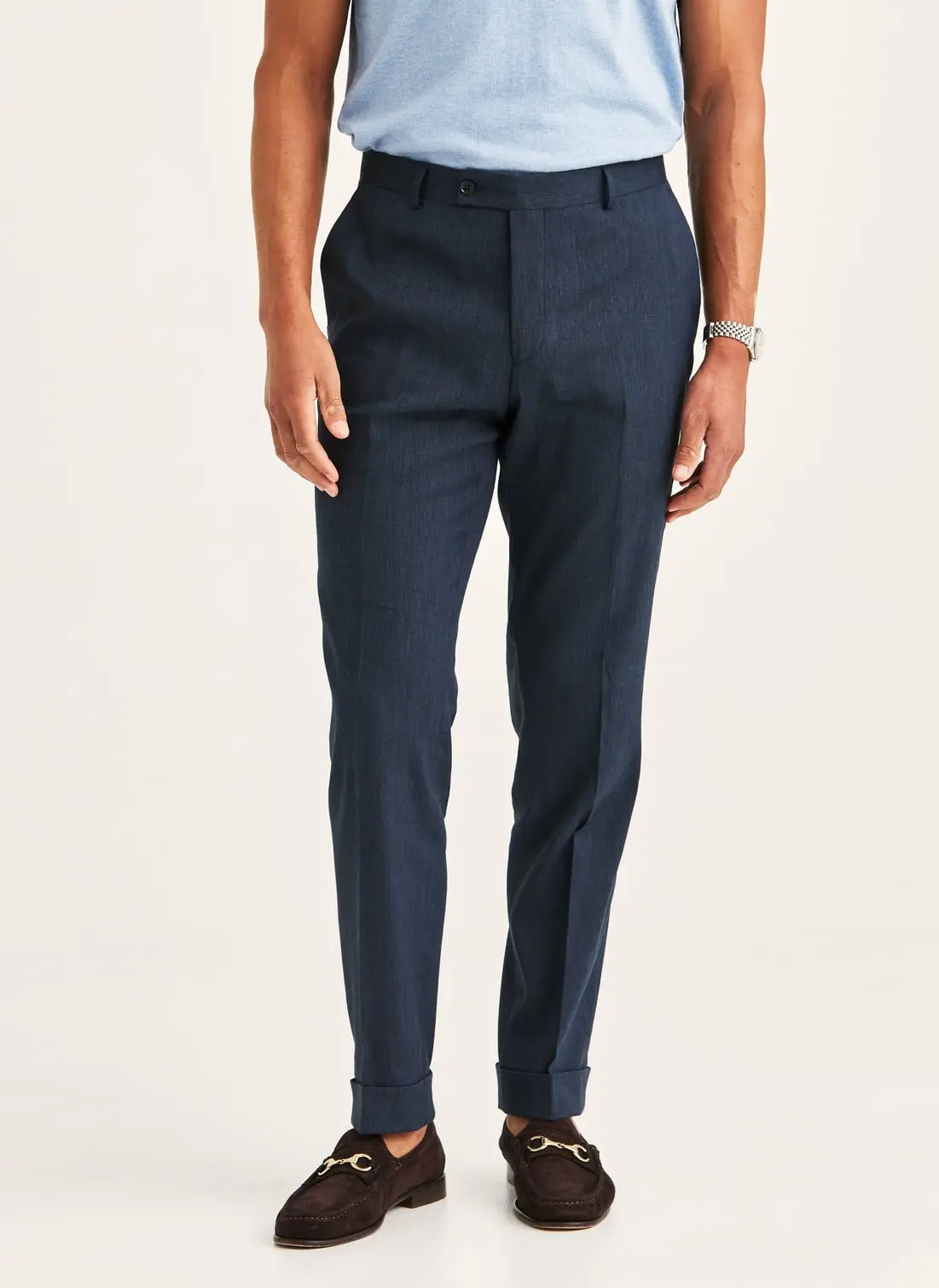 Morris - Jack Linen Suit Trs - Navy