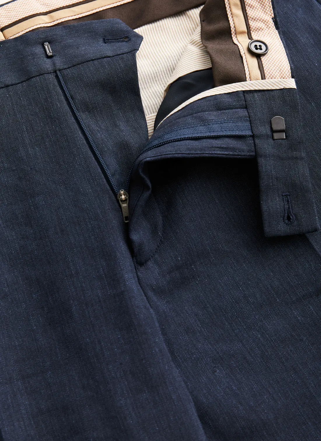 Morris - Jack Linen Suit Trs - Navy - 4