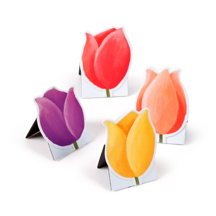 Magnetiskt Bokmärkesset med 4 bokmärken Tulpaner - Display med 24 st - 3