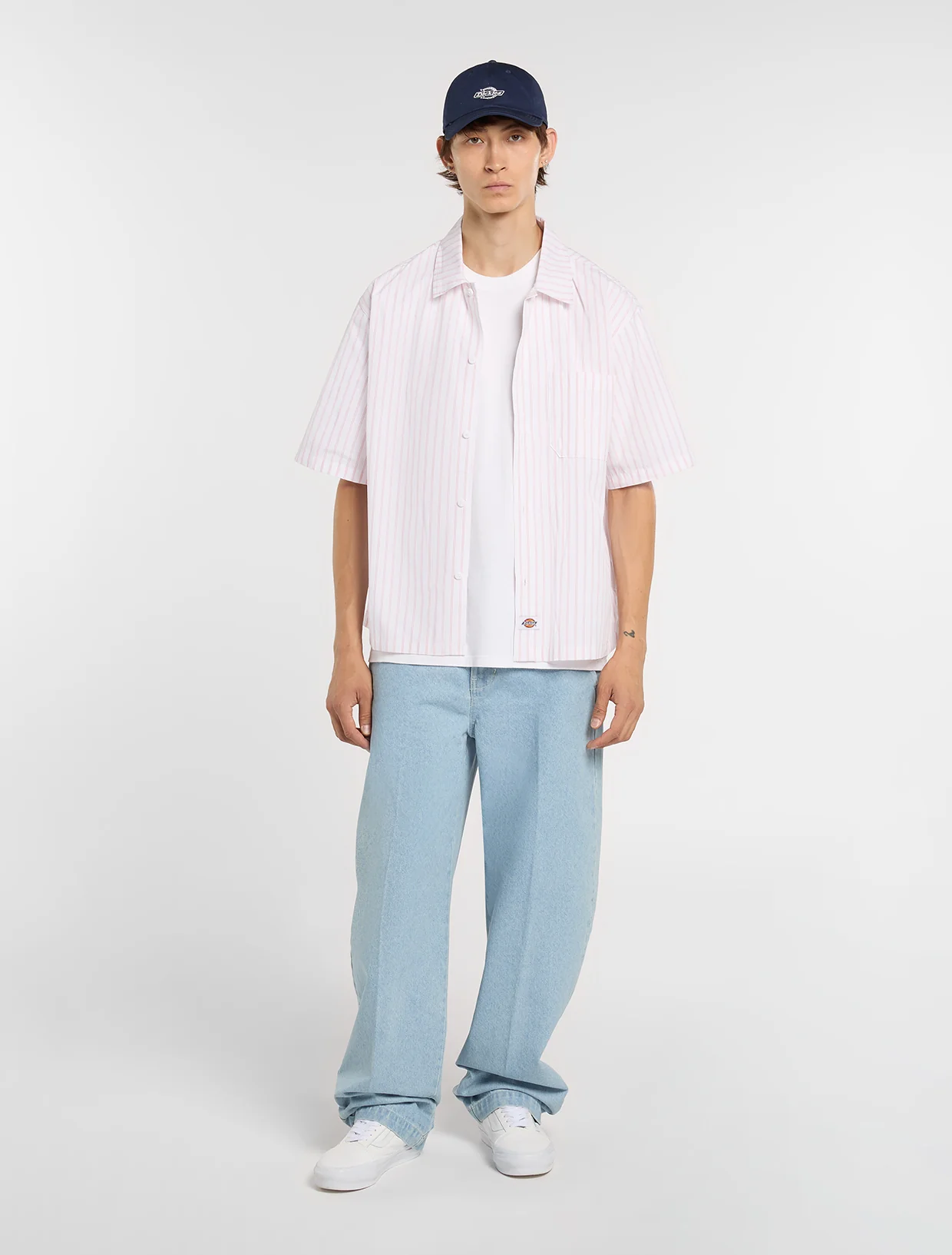 Dickies Venedocia Kortärmad Randig Skjorta  White - 3