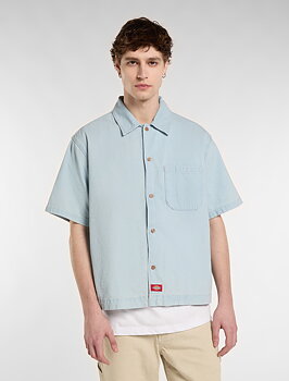Dickies Denim Kortärmad Skjorta Fog Blue