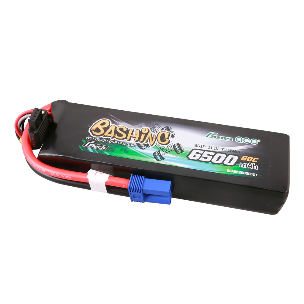 GensAce GEA653S60E5GT G-Tech 6500mAh 11.1V 60C 3S Lipo Battery Pack with EC5-Bashing Series