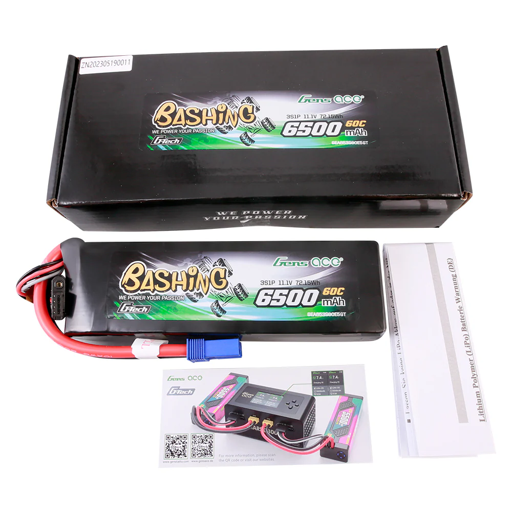 GensAce GEA653S60E5GT G-Tech 6500mAh 11.1V 60C 3S Lipo Battery Pack with EC5-Bashing Series - 5