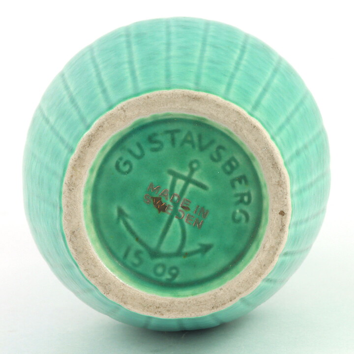 ヴィルヘルム・コーゲ　Argentaシリーズ 　グリーンボトルのベース Vase  (17cm)  1940年代