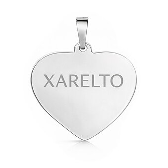 Xarelto hjerte-smykke stort i sterlingsølv