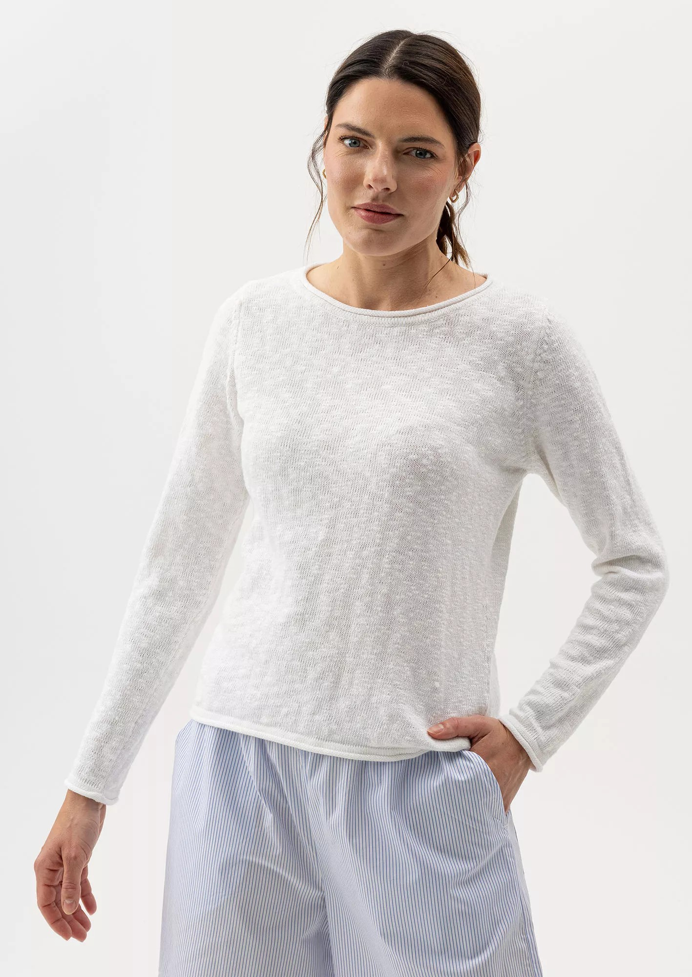 Juni Boatneck - White - Holebrook