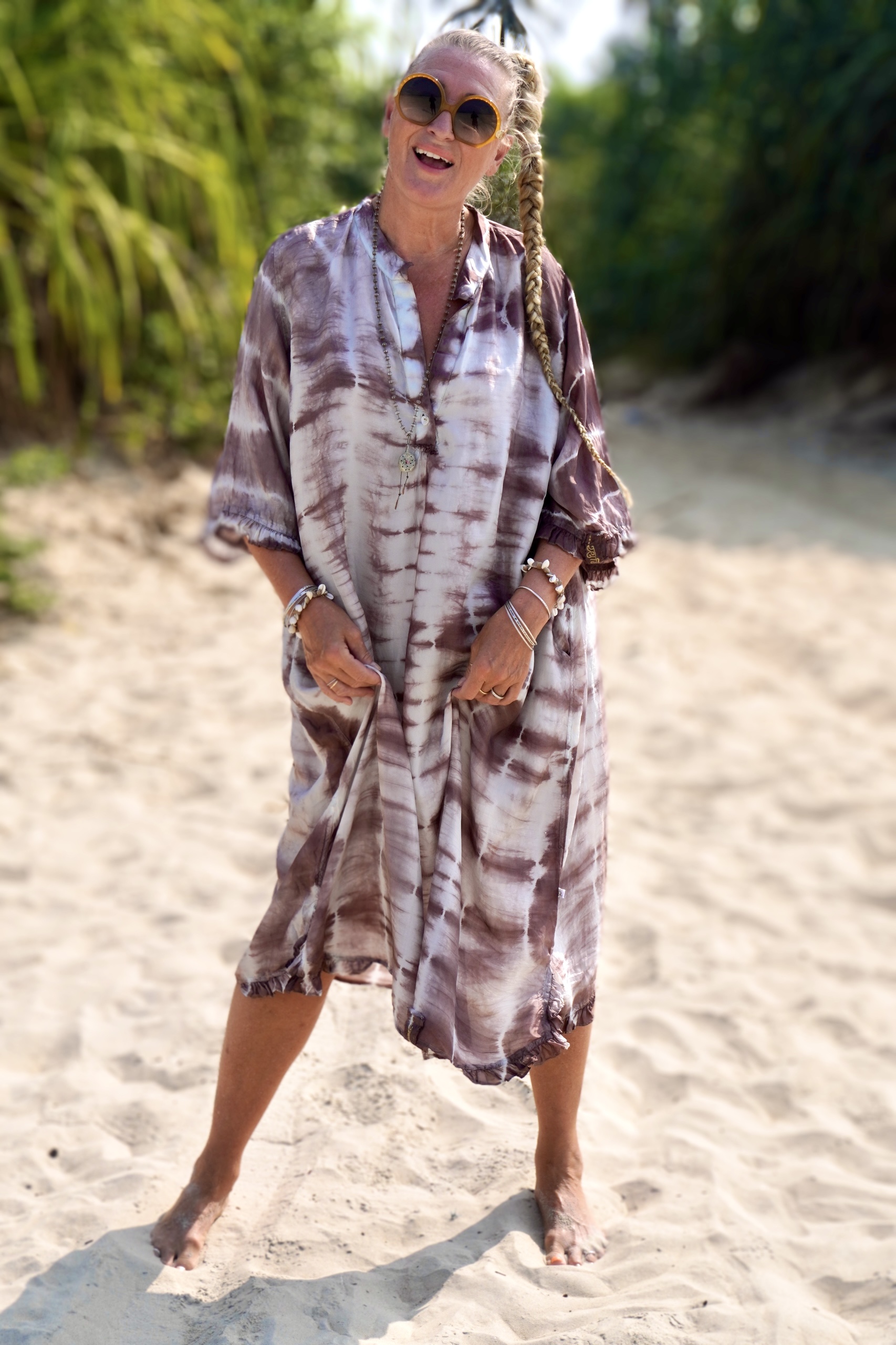 ASH IMANI SILK LONG DRESS ZANZIBAR MINT 