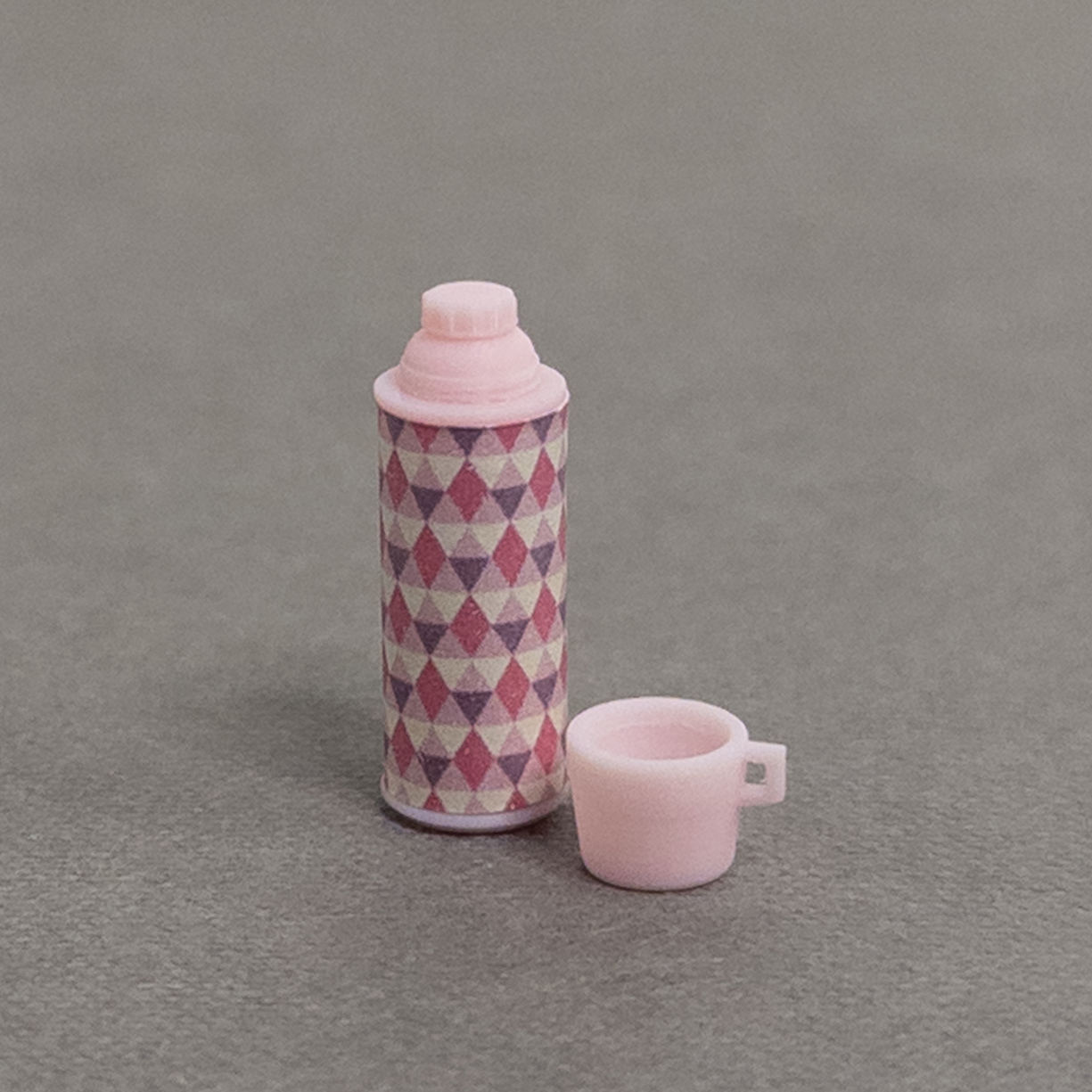 Termos - rutig - rosa - från mormors dockskåp - 2
