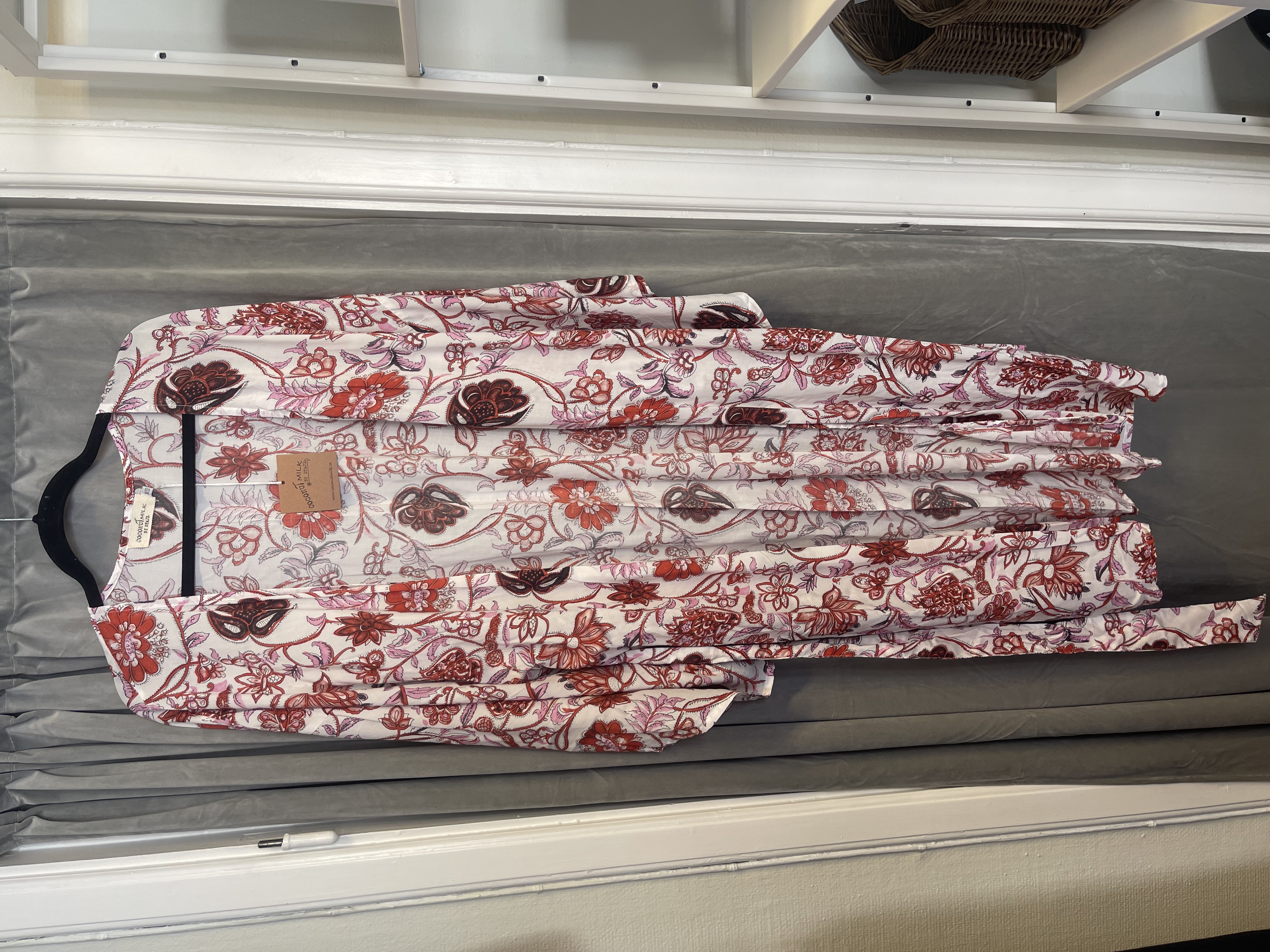 Coconut Milk Kimono Mora Red tulip