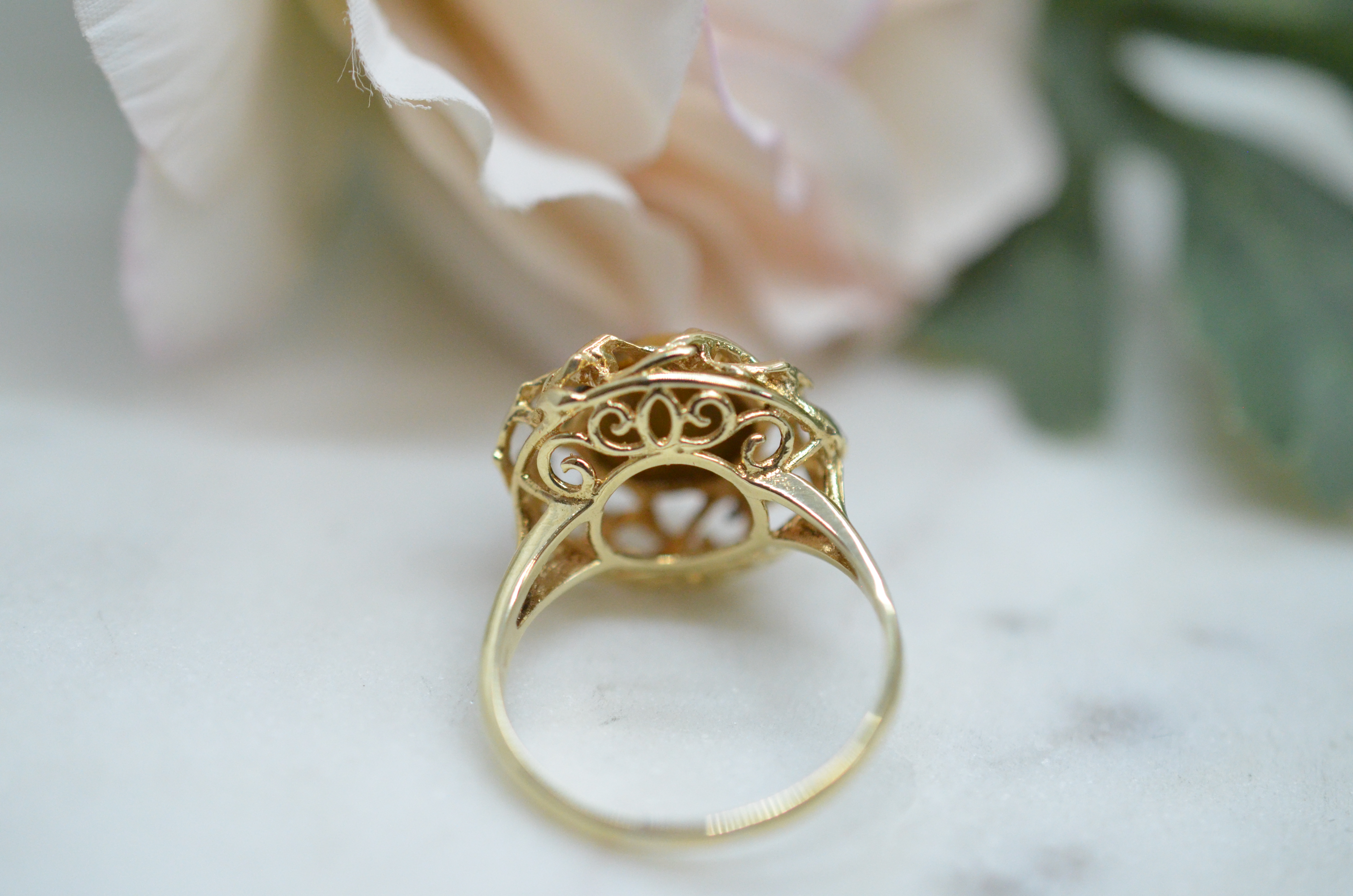 Second Hand ring with tiger eye - 8