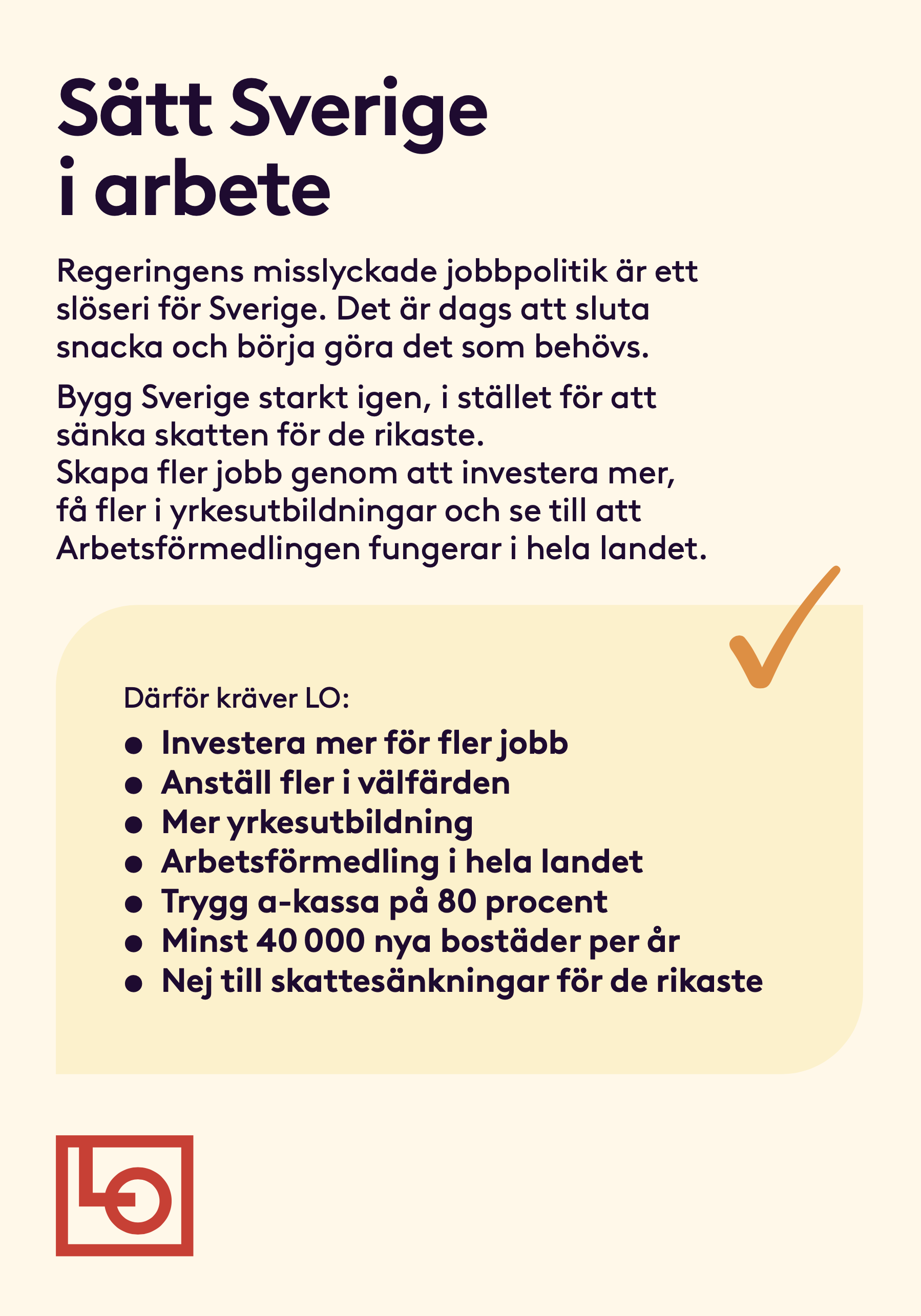 Flyer A5 - Sätt Sverige i arbete