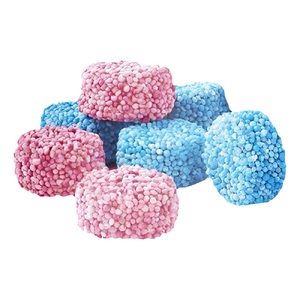 Rosa & blåa knappar, 170 g, Nostalgigodis