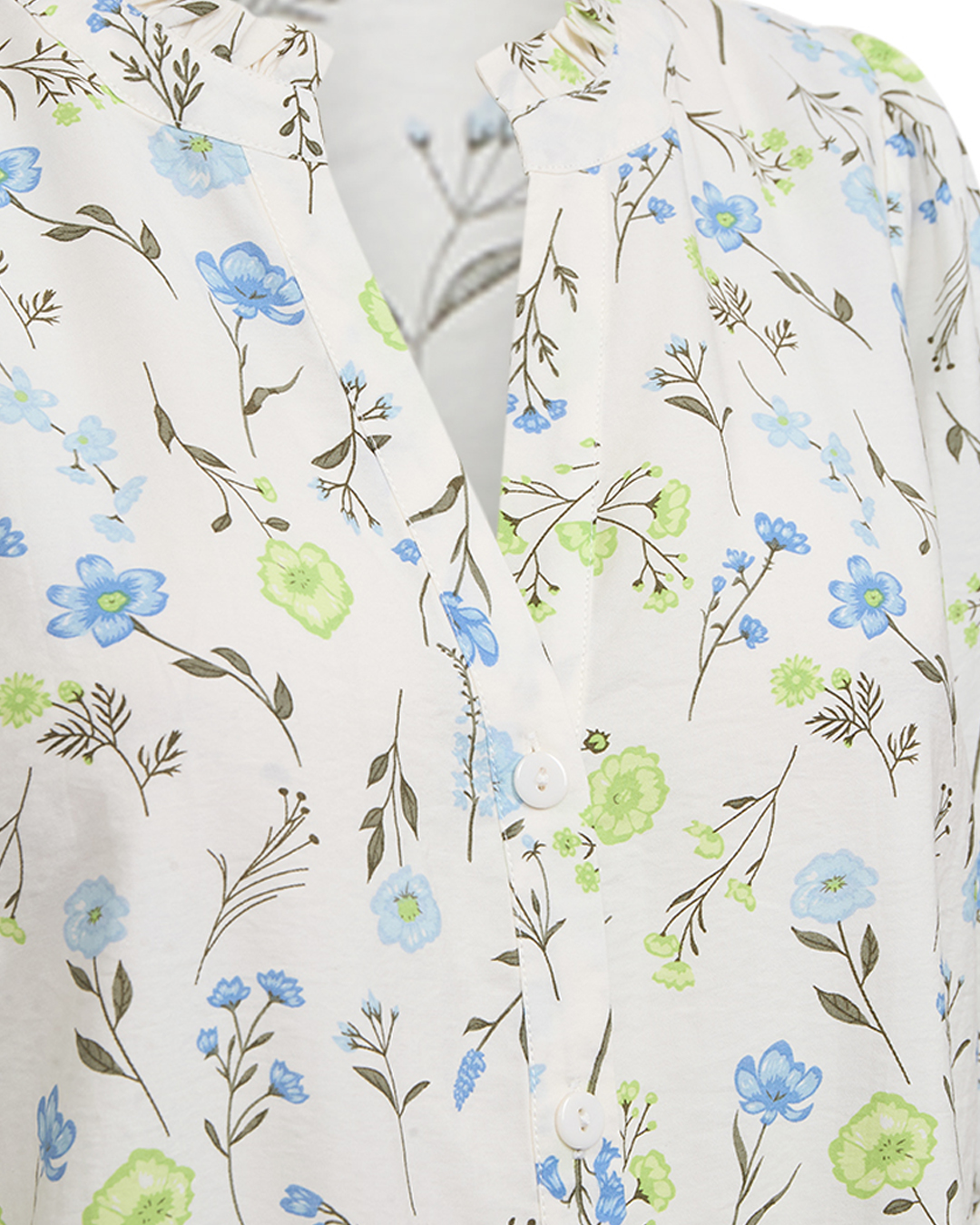 Blus Molli småblommig grön/blå - 3