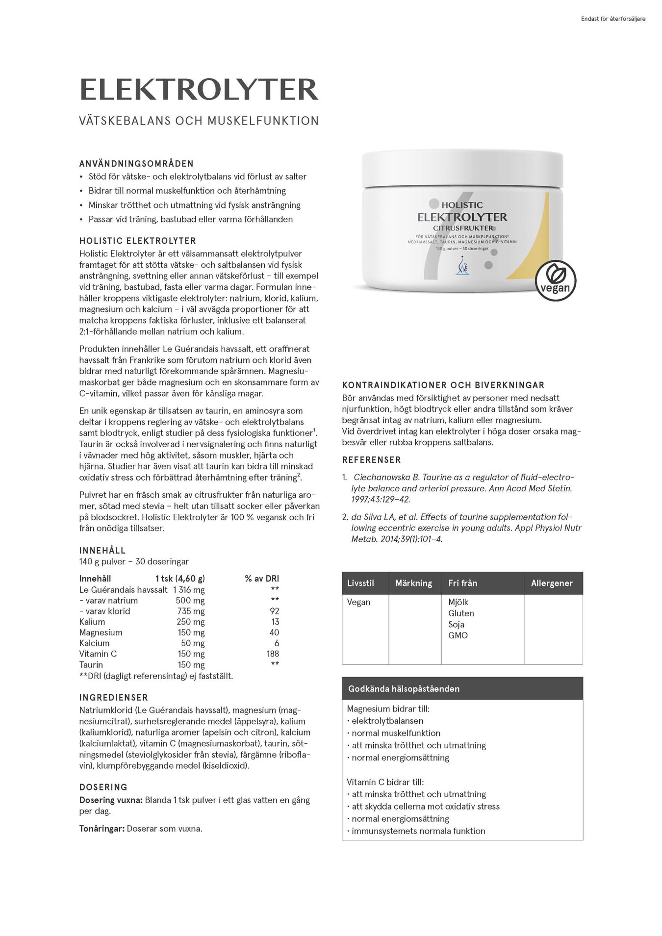 Elektrolyter citrusfrukter, 140 g, Holistic - 2