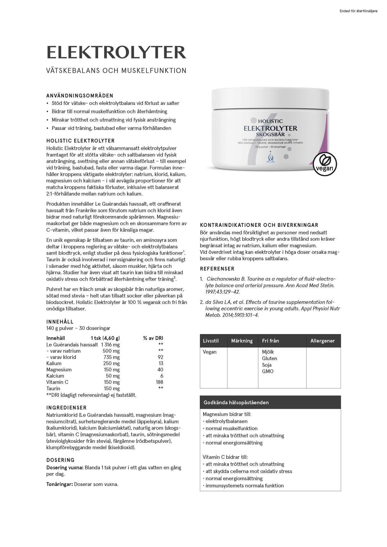 Elektrolyter skogsbär, 140 g, Holistic - 2