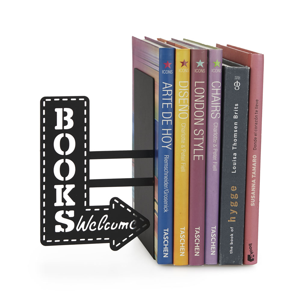 Bokstöd Bookshop svart metall - 3