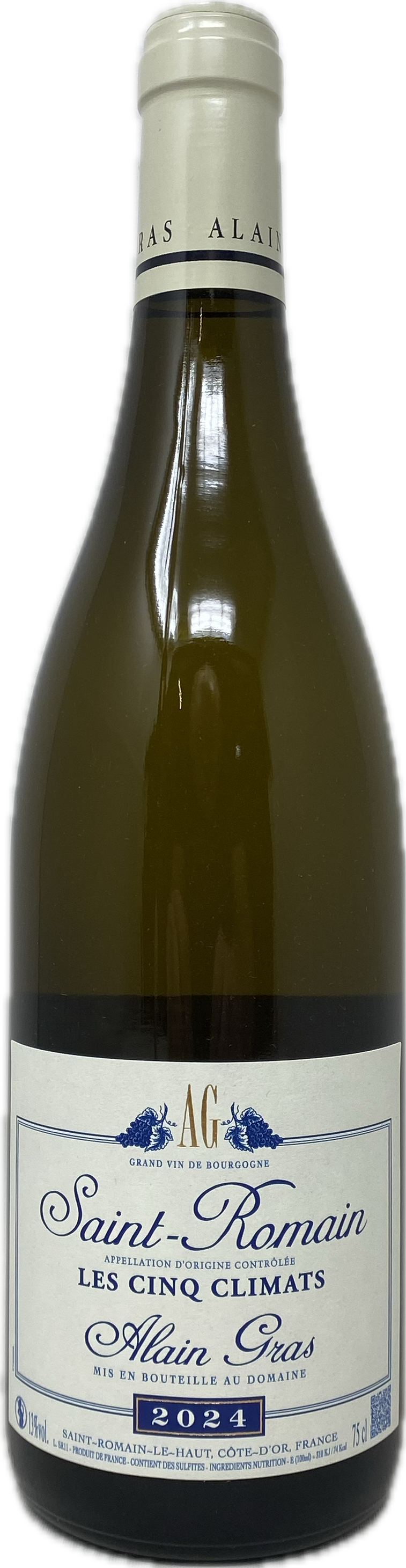2024 SAINT ROMAIN VIT LES CINQ CLIMATS ALAIN GRAS, 75 cl