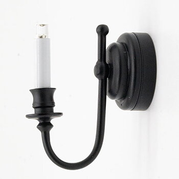Vägglampa, svart, led med "trollstav"