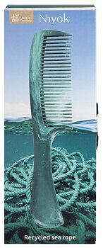 Niyok Handle Comb Big Recycled Sea Rope i sin förpackning