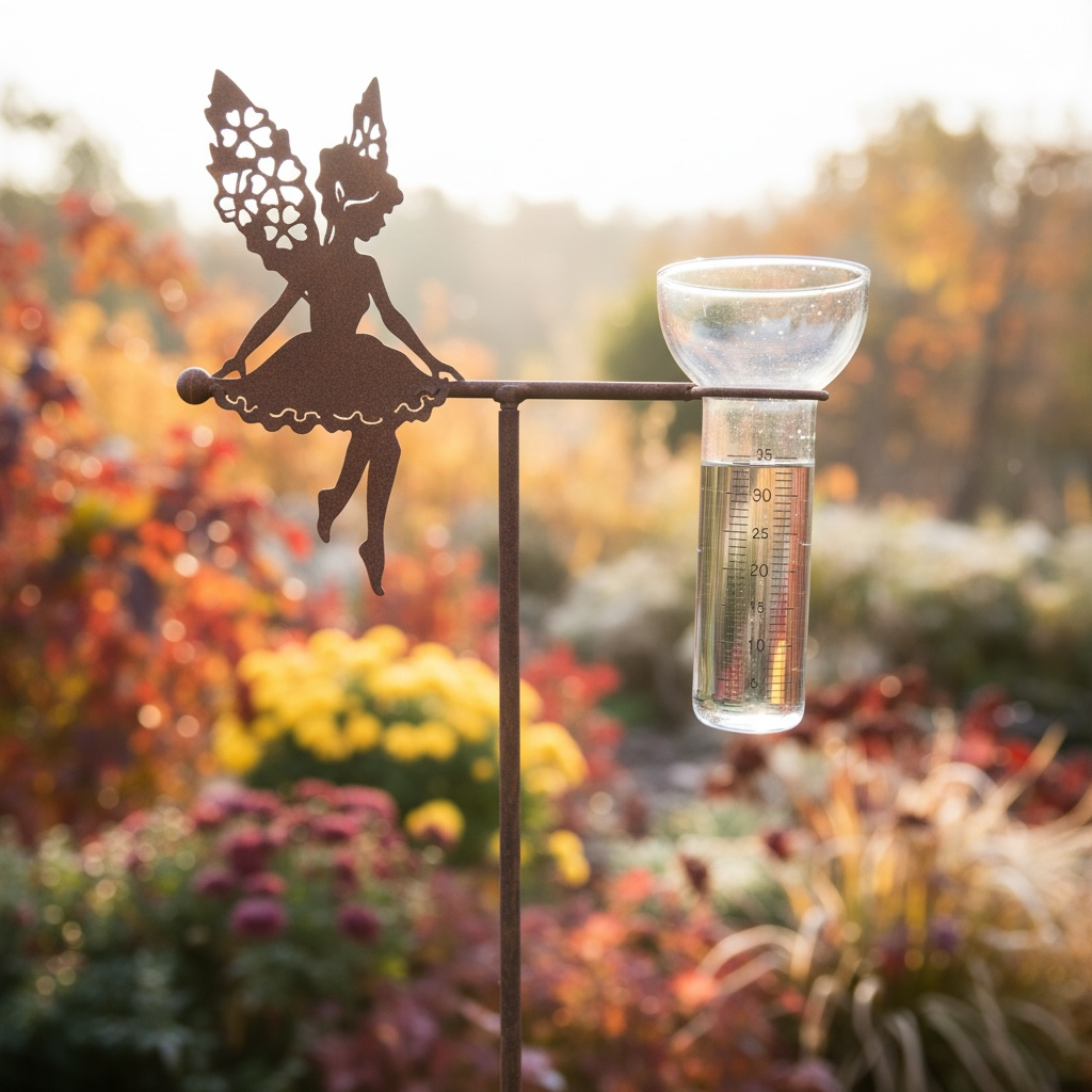 Rain gauge - Sitting Fairy - Rust - 110x27 cm