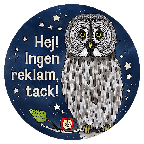 Klisterdekal - Ingen reklam Uggla