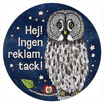 Klisterdekal - Ingen reklam Uggla