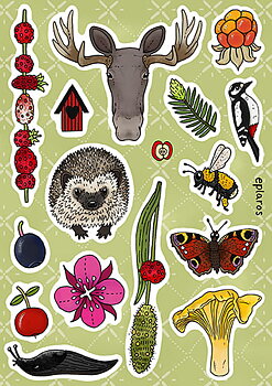 A5 ark - Stickers Sommarskog