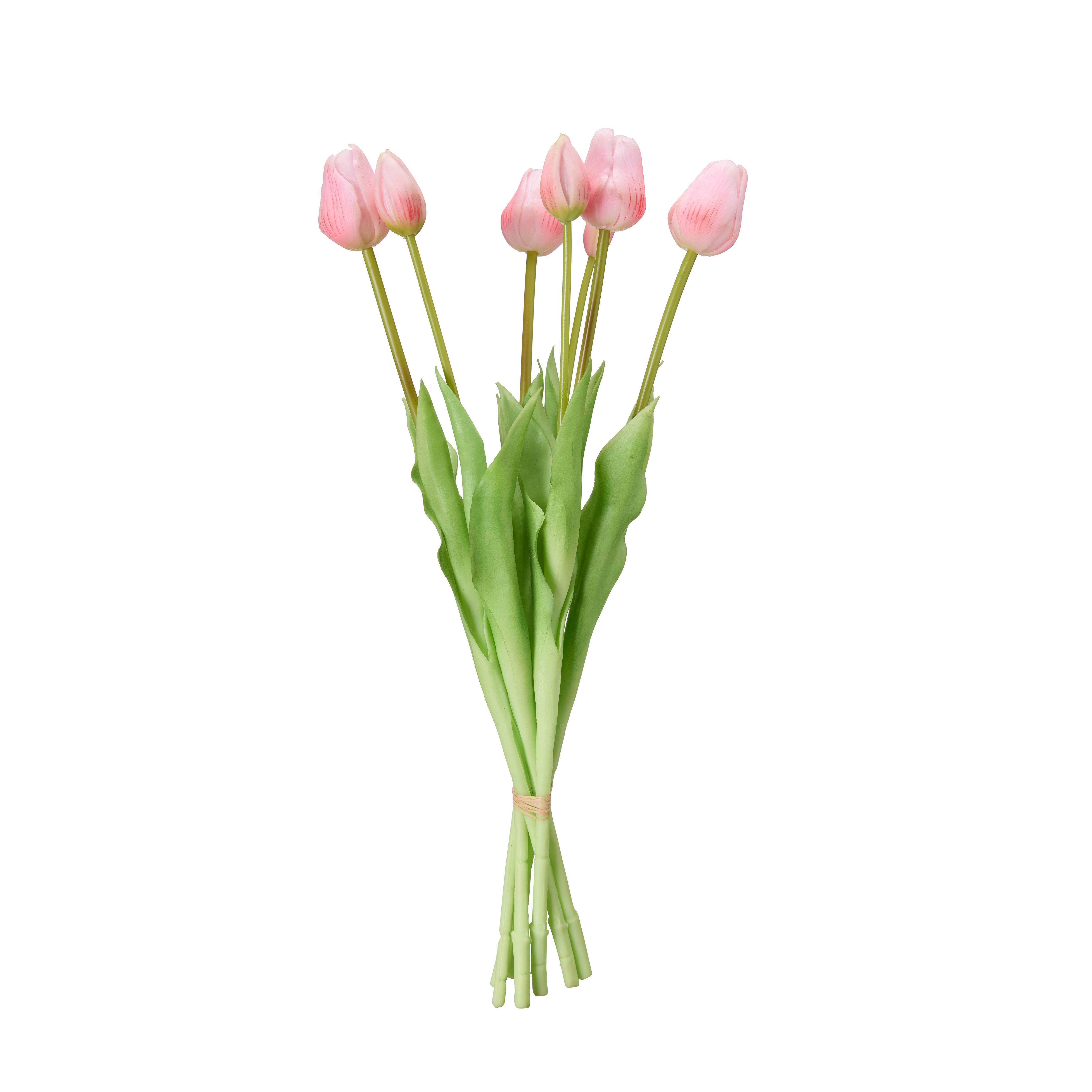 Konstväxt Tulpanbukett Ljusrosa - 47 cm - 7-pack