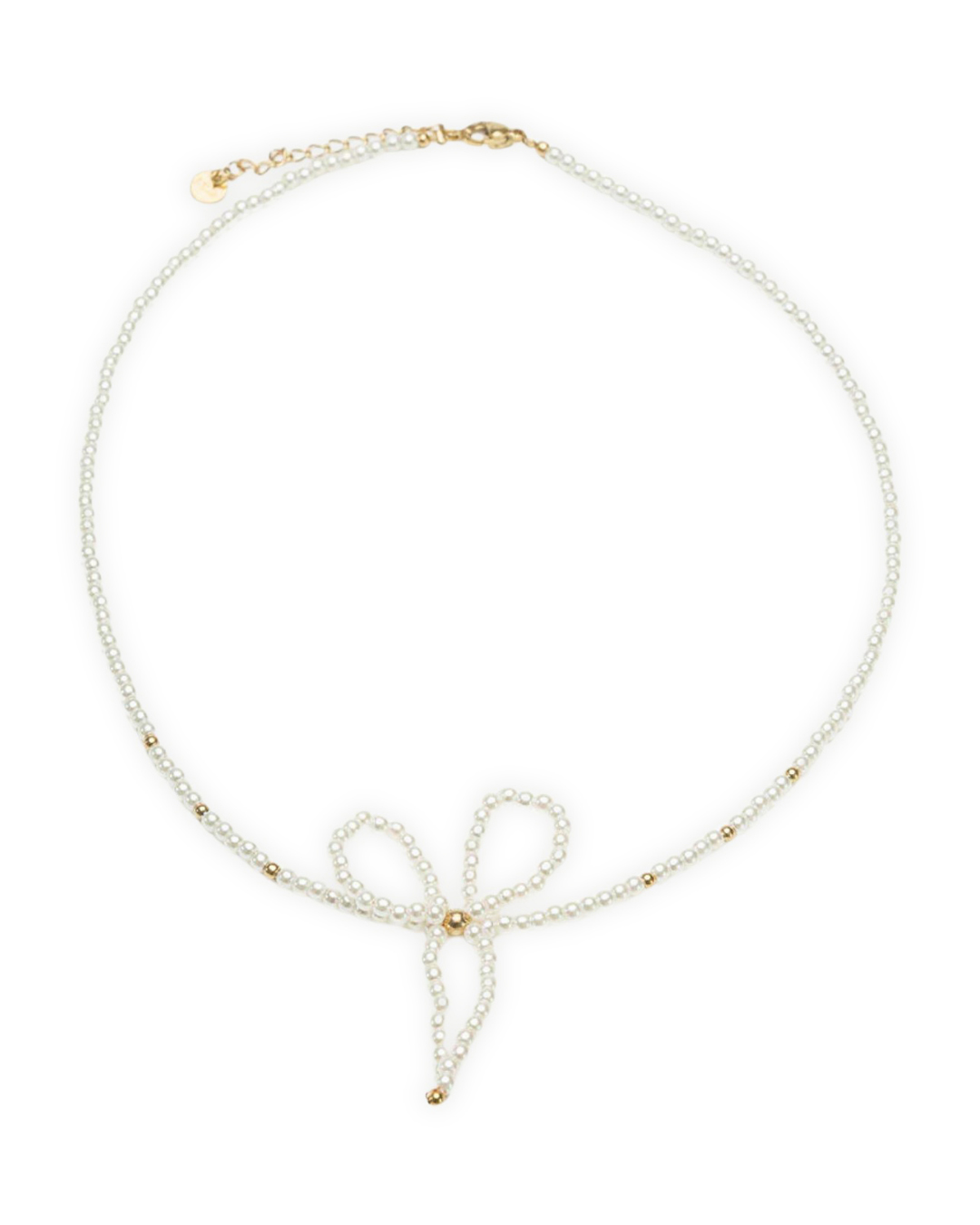 Halsband Pearl rosett med guld - 2