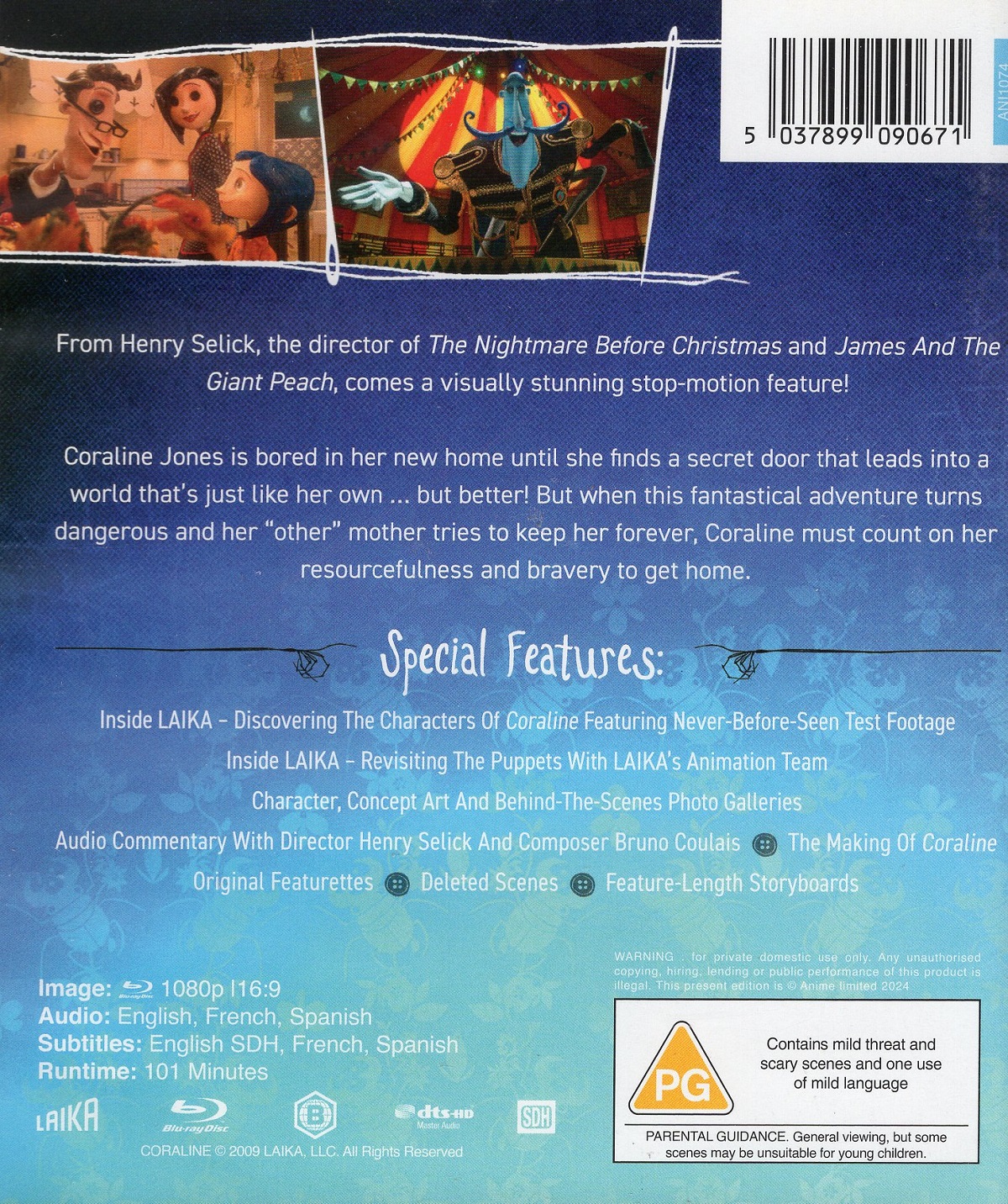 Coraline (ej svensk text) (Blu-ray) - 2