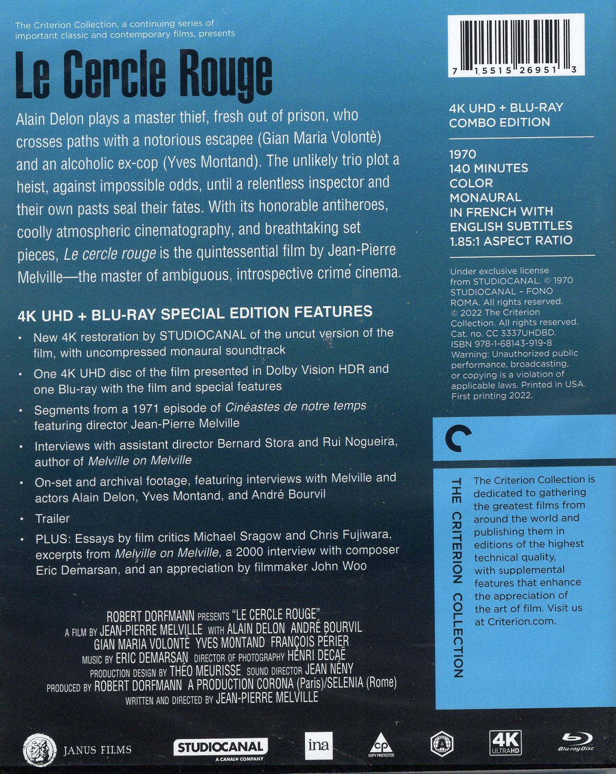Le Cercle Rouge (Criterion Collection) (ej svensk text) (4K Ultra HD + Blu-ray) - 2