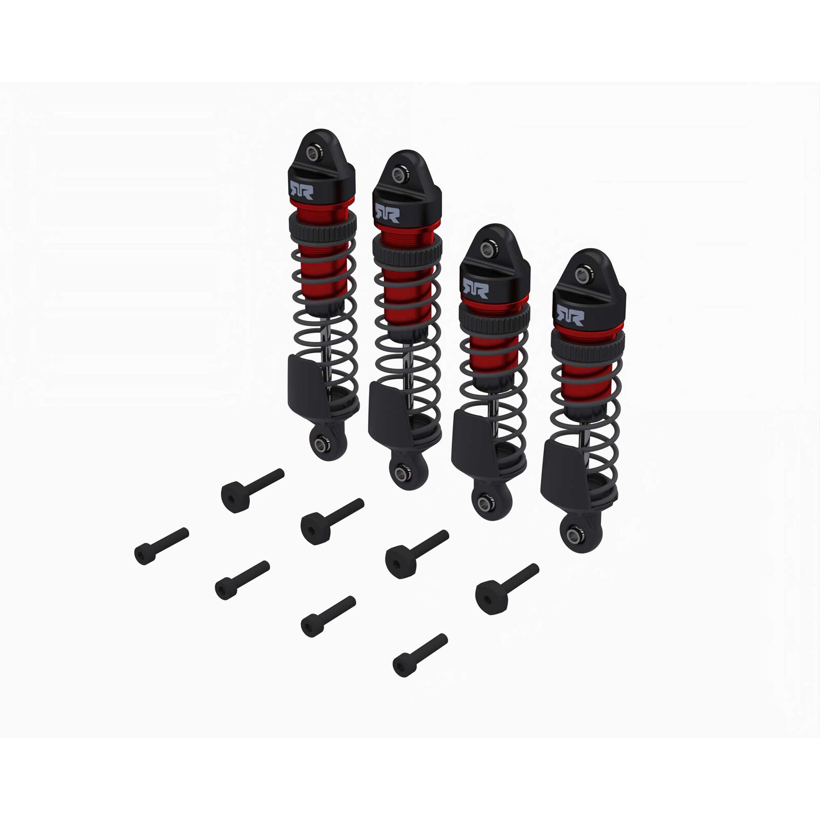 Arrma ARA-2670 Shock Set, Front/Rear Assembled, 700 cSt Oil, Red (4Pcs): MINI