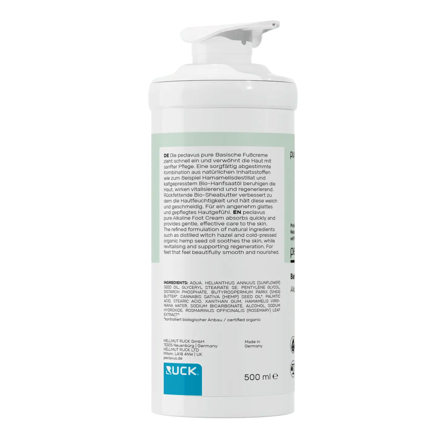 peclavus® pure Basisk fotcreme, 500 ml - 2