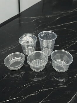 Serie Deli container Ø 117 mm in 5 olika höjder/sizes 23, 36, 48, 72 samt 96 cl