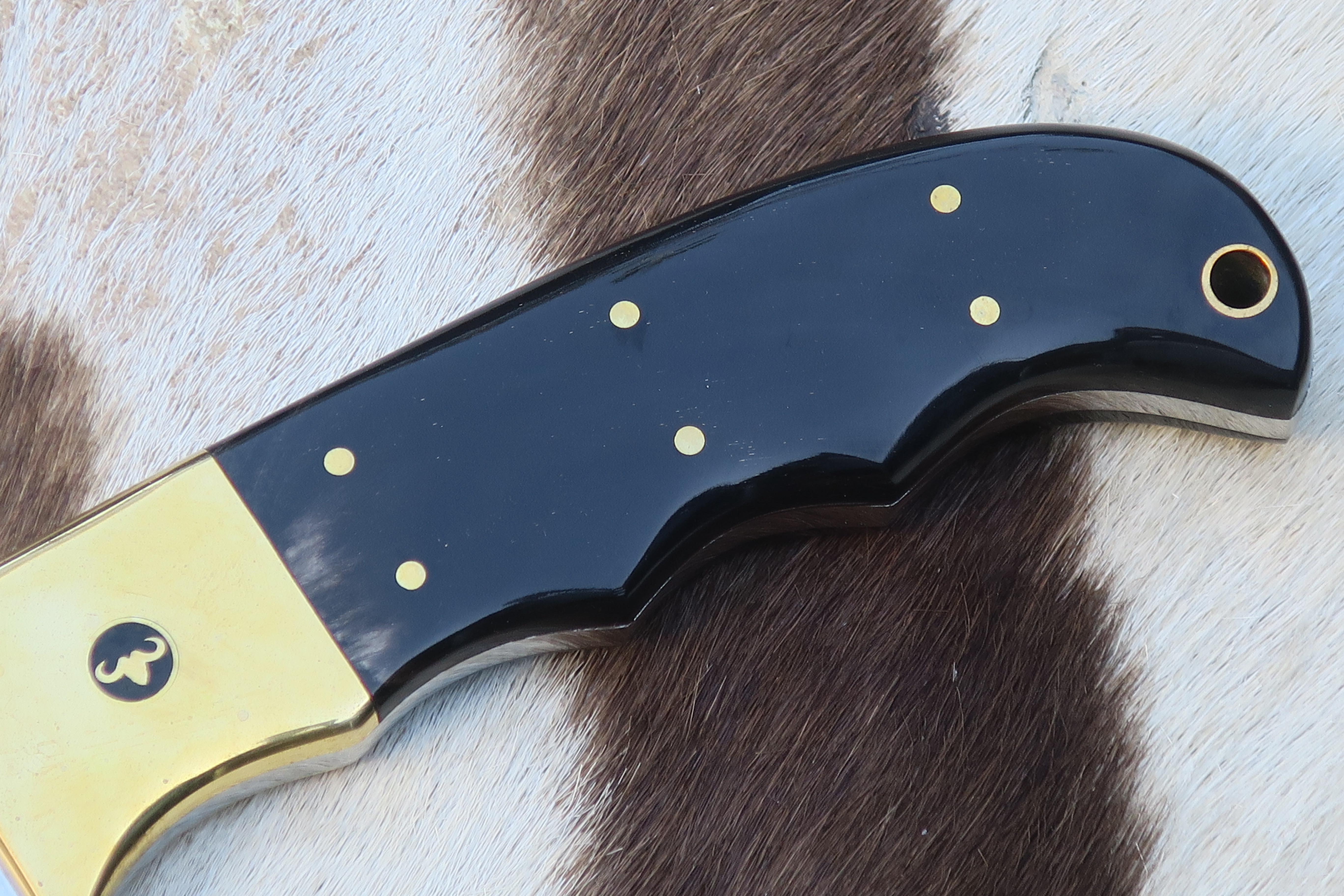 PRISSÄNKT - Buffelhorn - Cape Buffalo Horn - Storviltskniv från Sydafrika  - 5