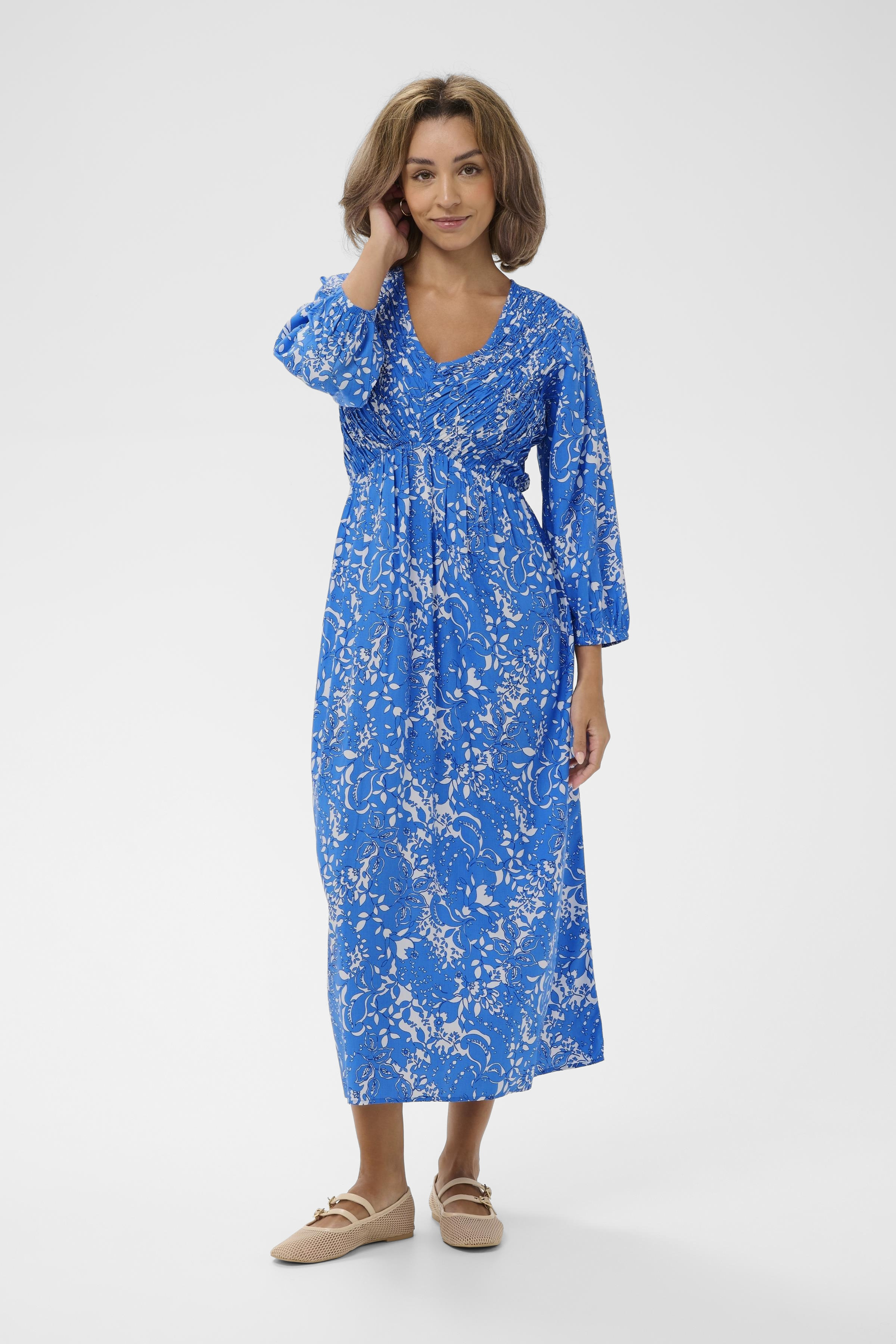 CRTiah Smock Dress Blue Toile  Mönstrad klänning - 4
