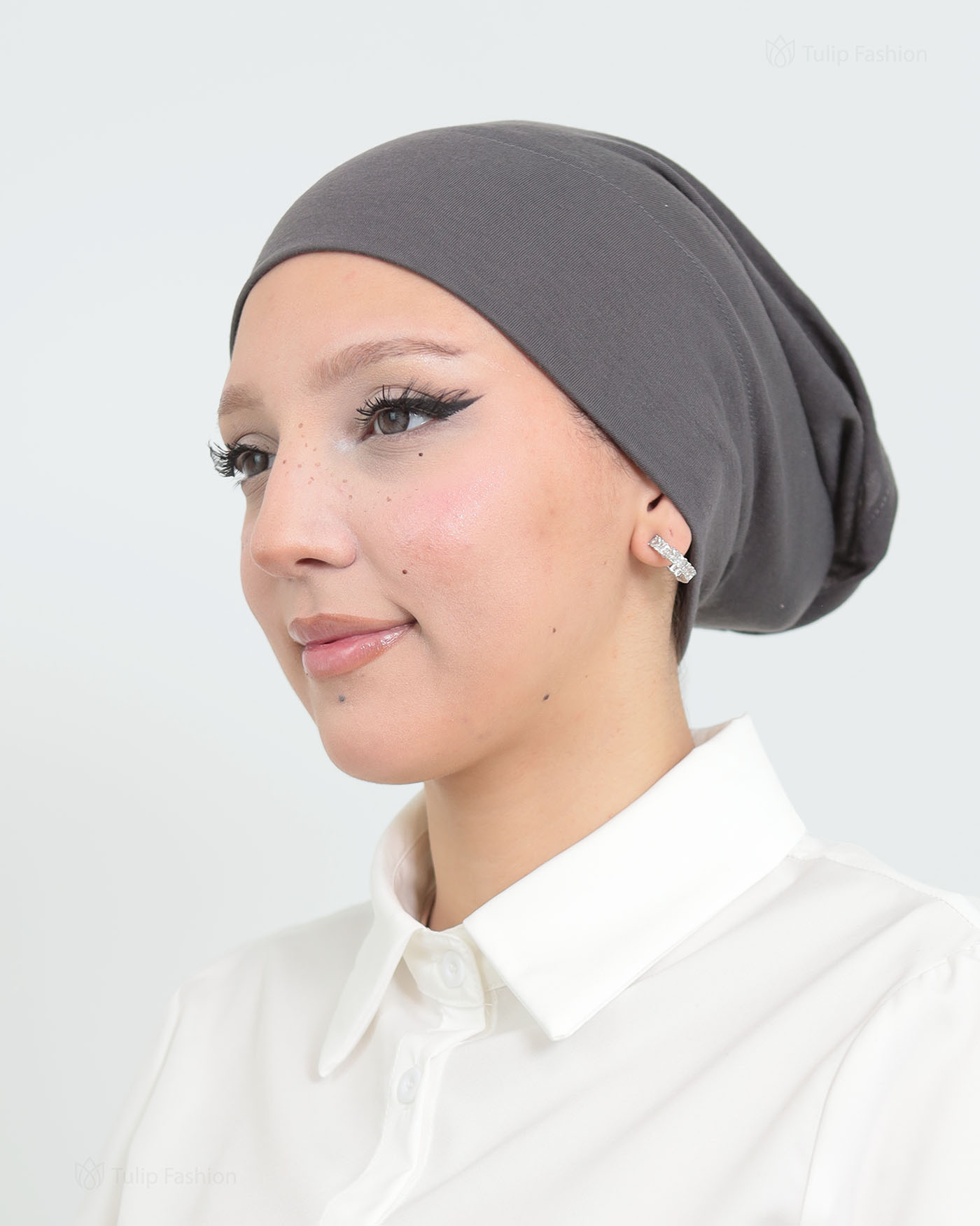 Cap - Stretch Jersey - Dark Gray