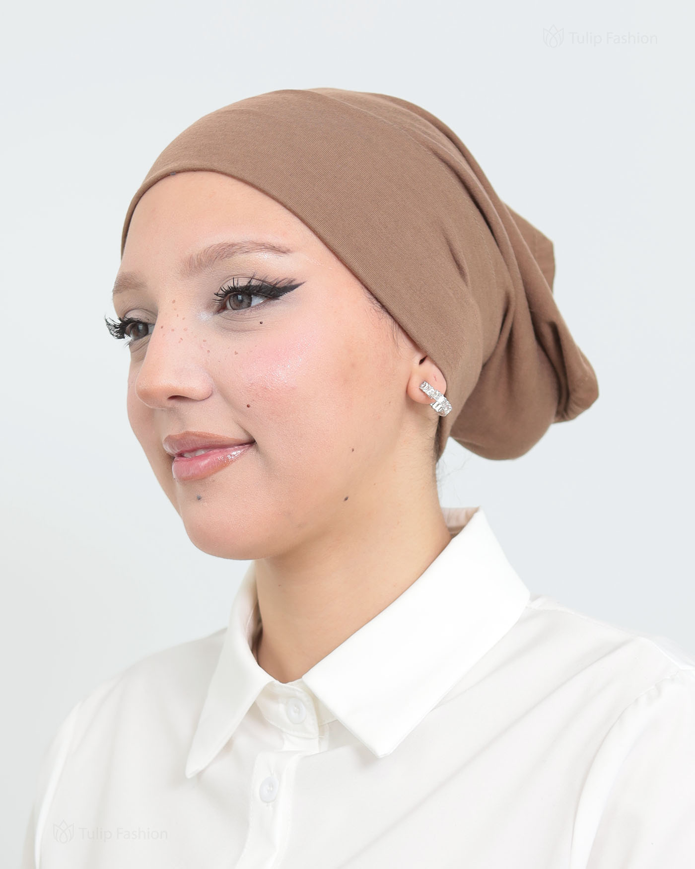 Cap - Stretch Jersey - Brown