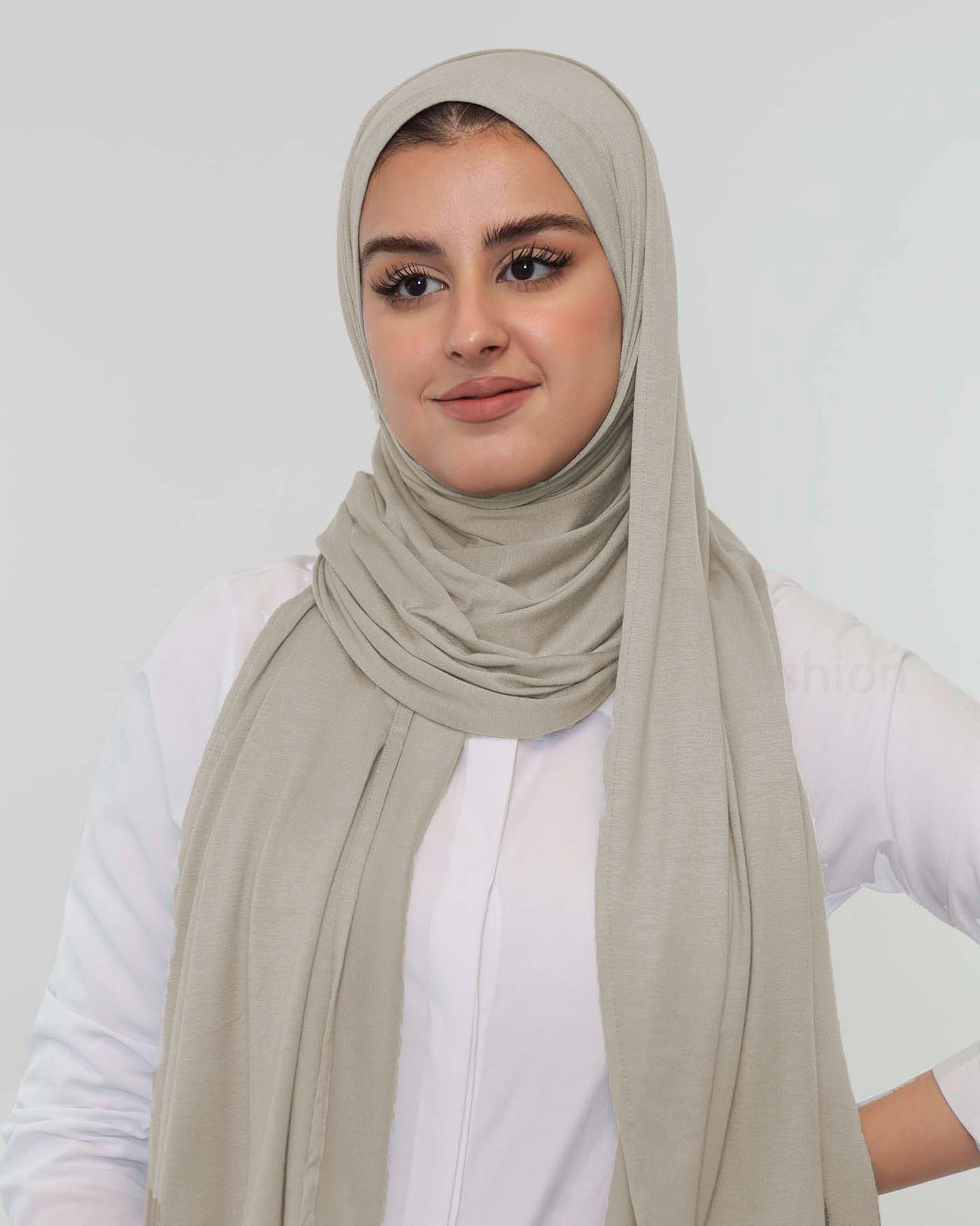 Premium Jersey Mini Hijab - Light Beige - 2