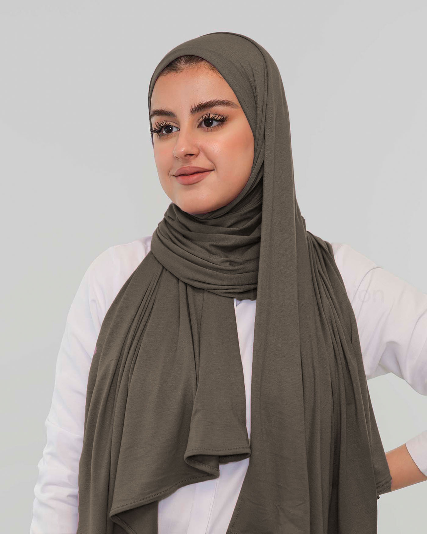 Premium Jersey Mini Hijab - Chocolate - 3