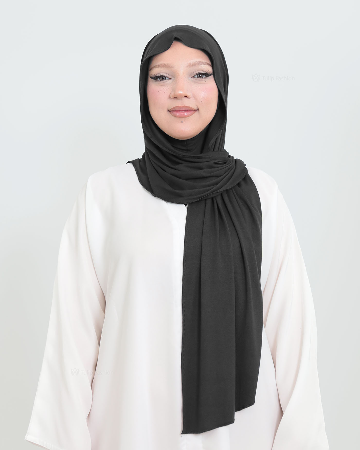 Hijab - Instant Jersey with Ninja Underscarf - Black - 3