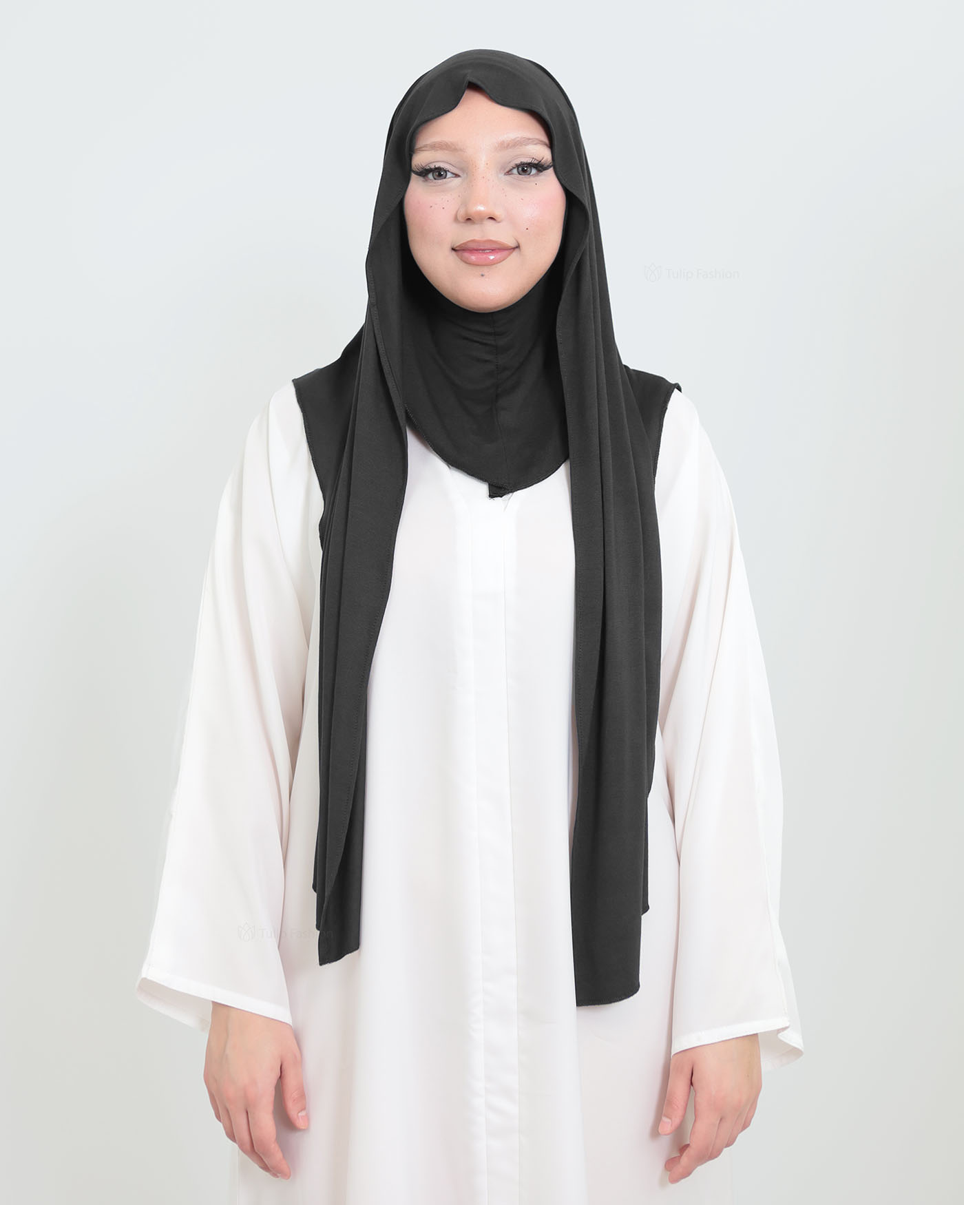 Hijab - Instant Jersey with Ninja Underscarf - Black - 5