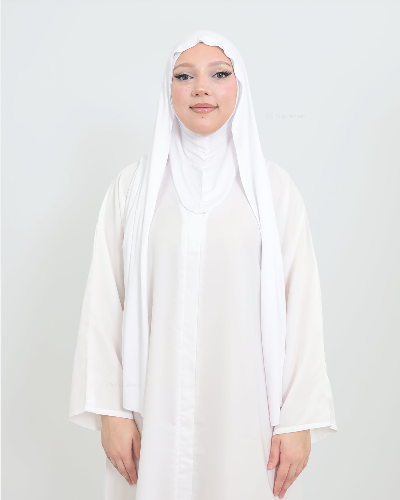 Hijab - Instant Jersey with Ninja Underscarf - White - 3
