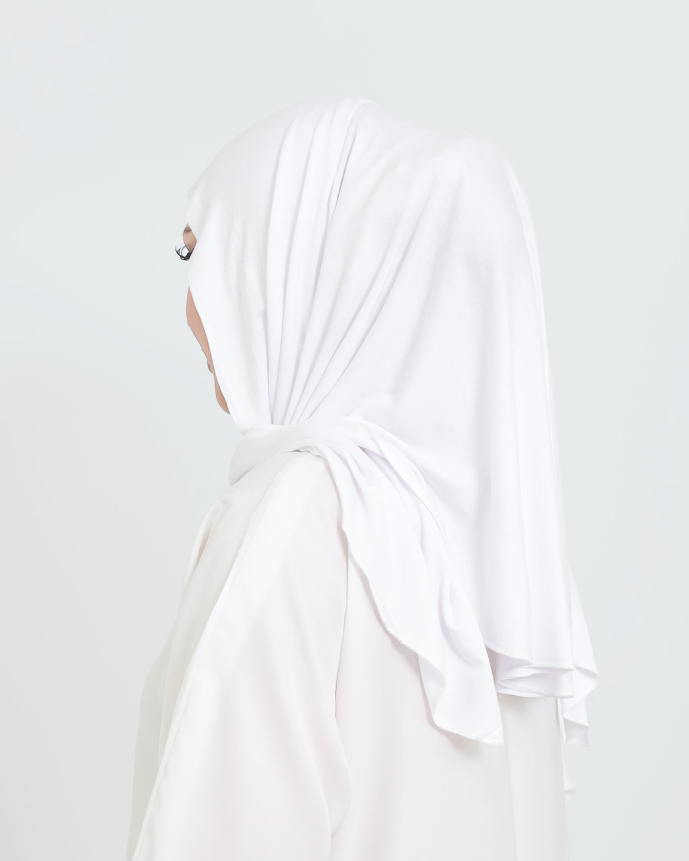 Hijab - Instant Jersey with Ninja Underscarf - White - 2