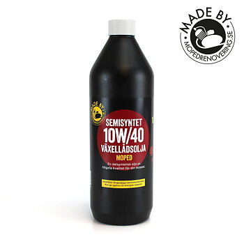 Semisyntetisk olie 10W/40, 1 liter, fremstillet af Mopedrenovering.