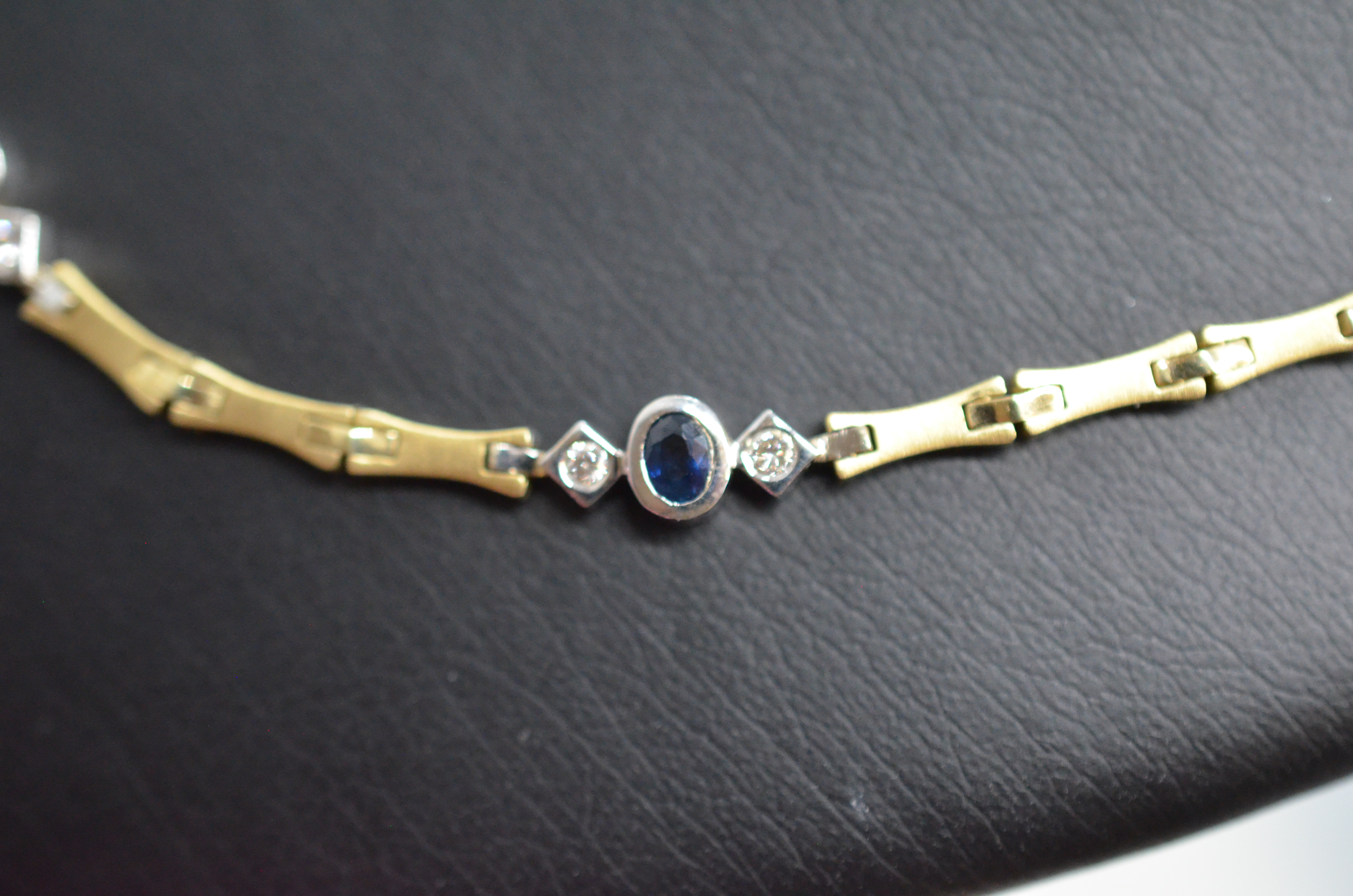 Second Hand 14k necklace with blue stones and diamonds - 4