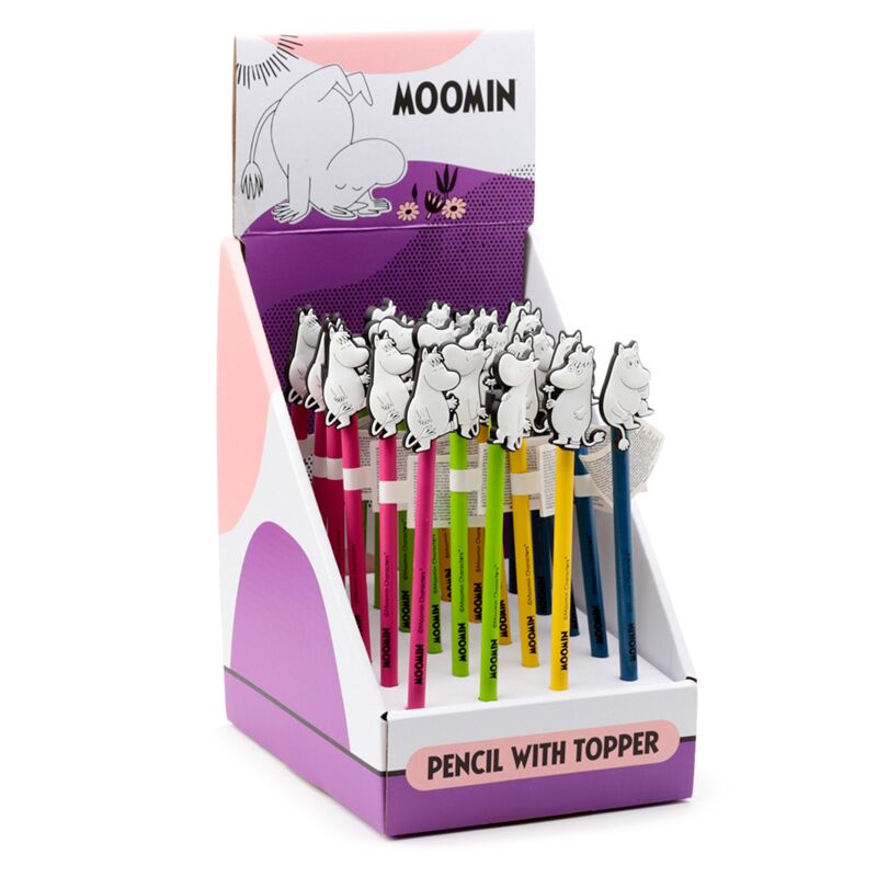 Mumin Penna med PVC Topp - Display med 24 pennor