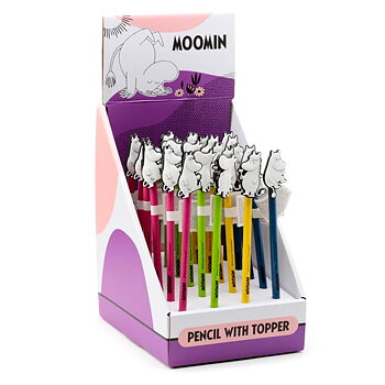 Mumin Penna med PVC Topp - Display med 24 pennor