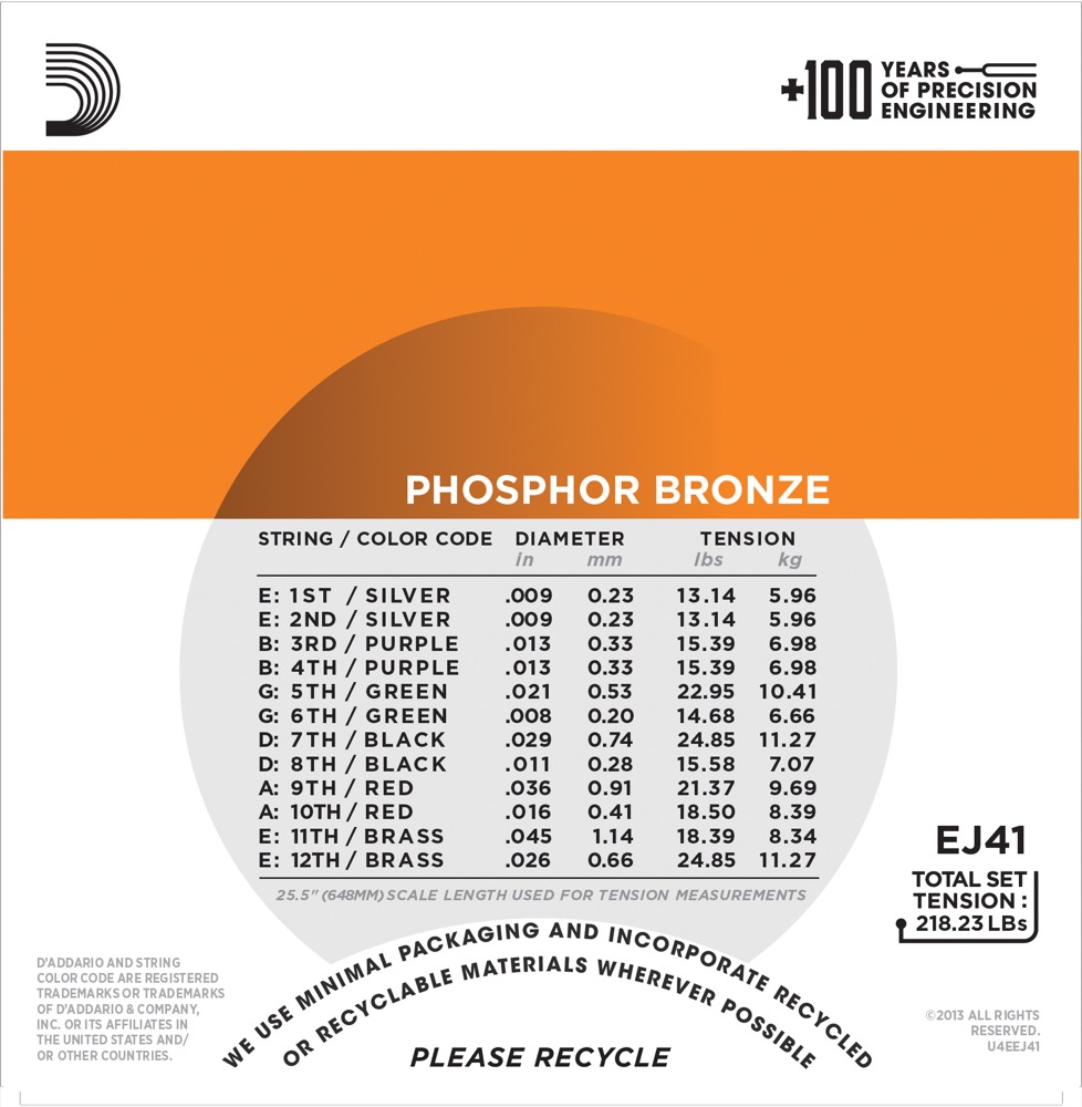 D'Addario EJ41 12-strängset - 2