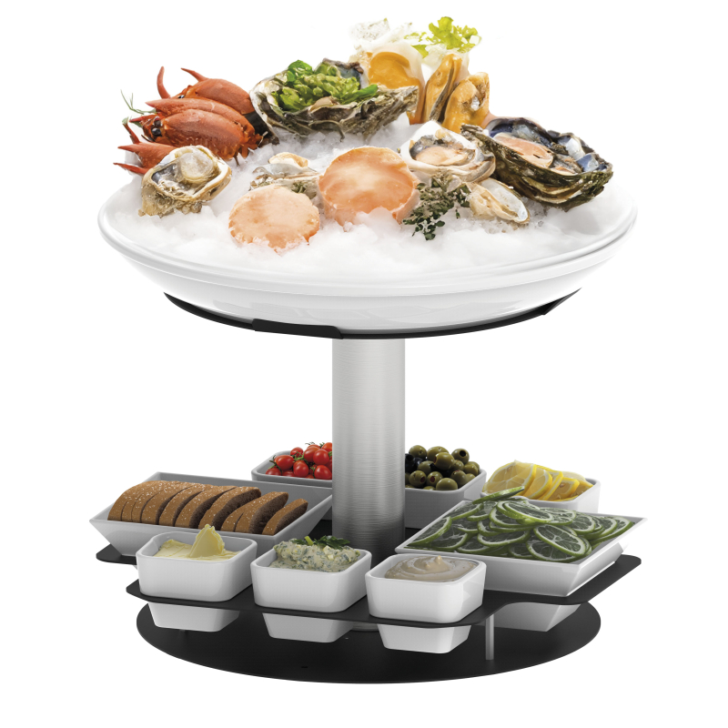 Rotating seafood display incl. 9 bowls